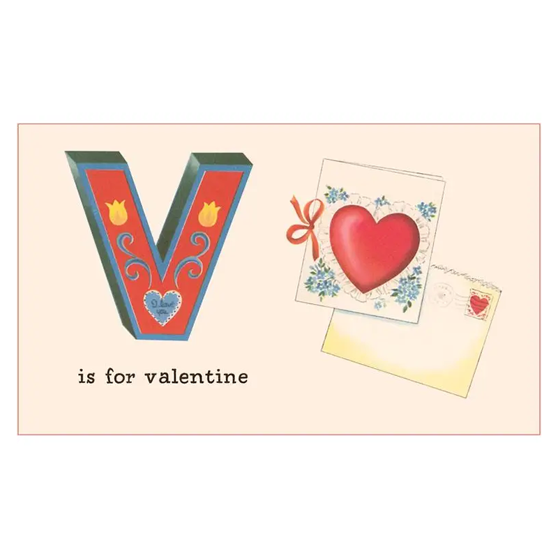 V is for Valentine Vintage Postcard