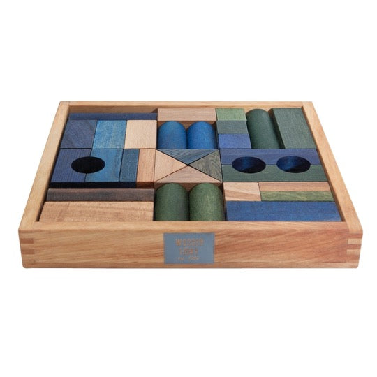 Wooden Story 30 Piece Block Set · Cool Tones