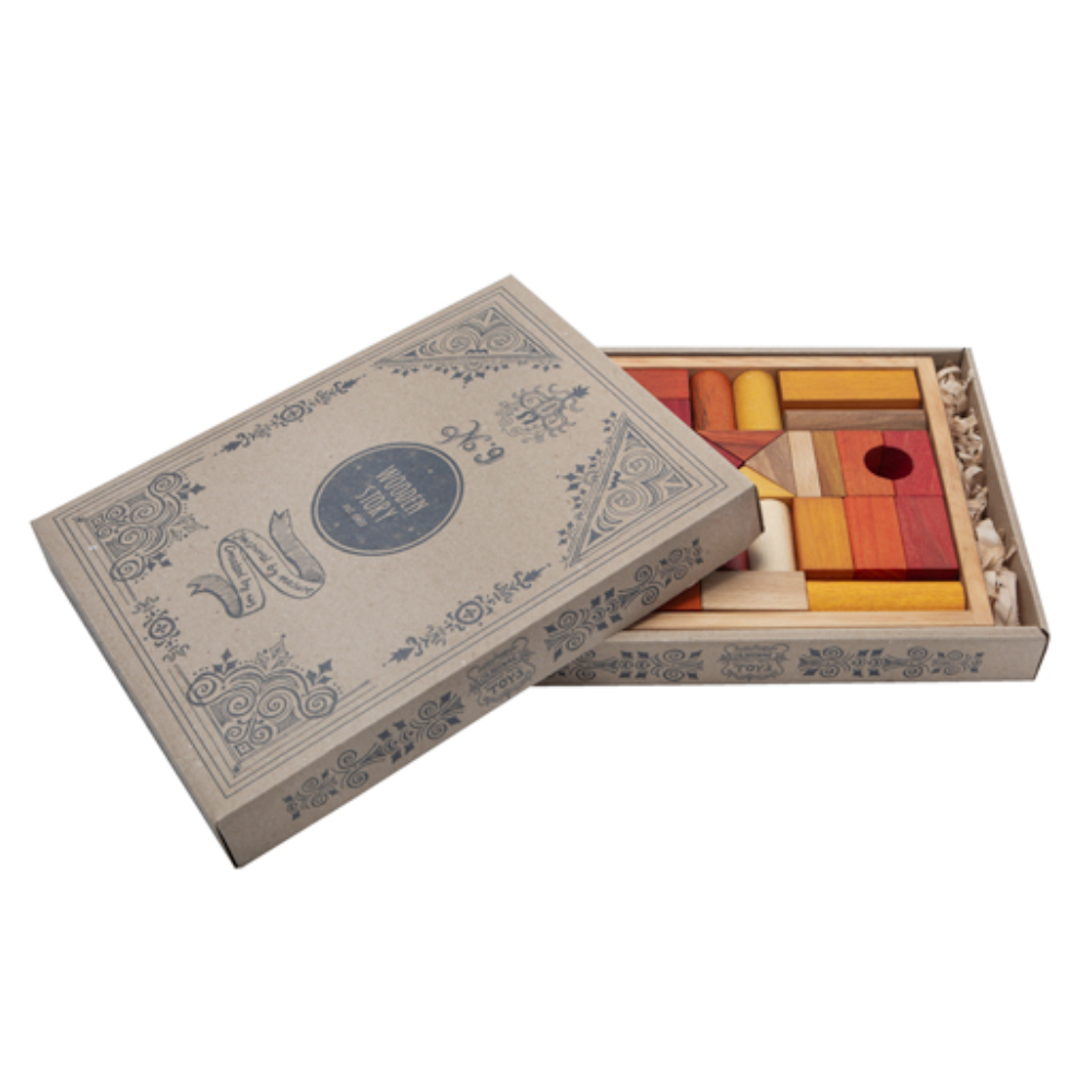 Wooden Story 30 Piece Block Set · Warm Tones