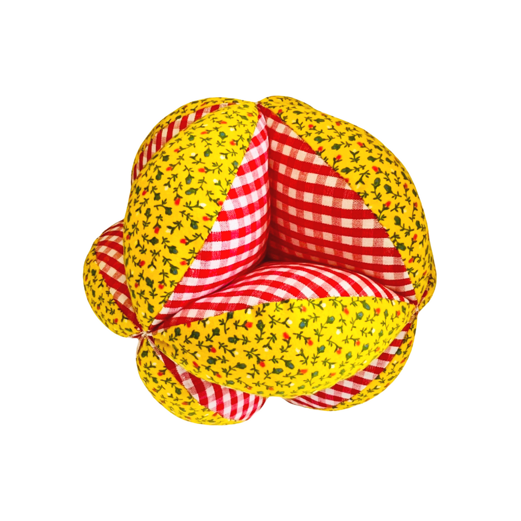 Yellow Floral Puzzle Ball Clutching Toy