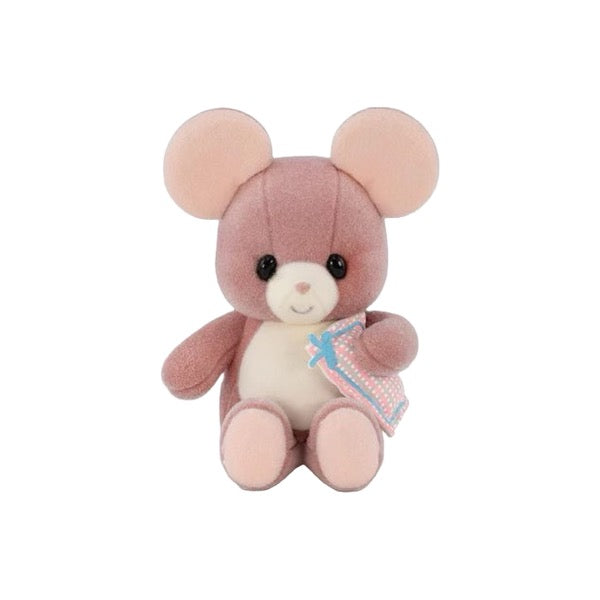 Yoshitoku Miniature Pink Plush Mouse Figurine