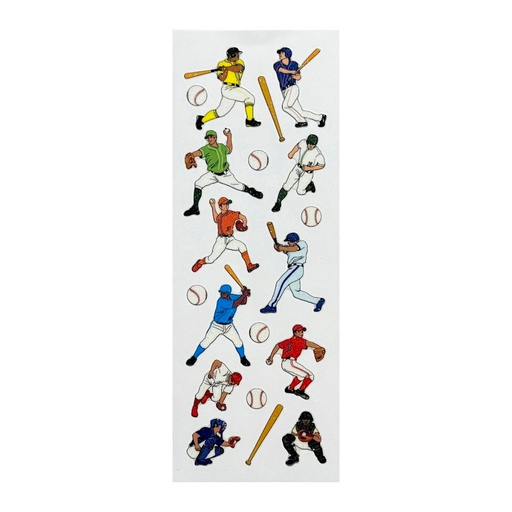 Glitter Baseball Stickers