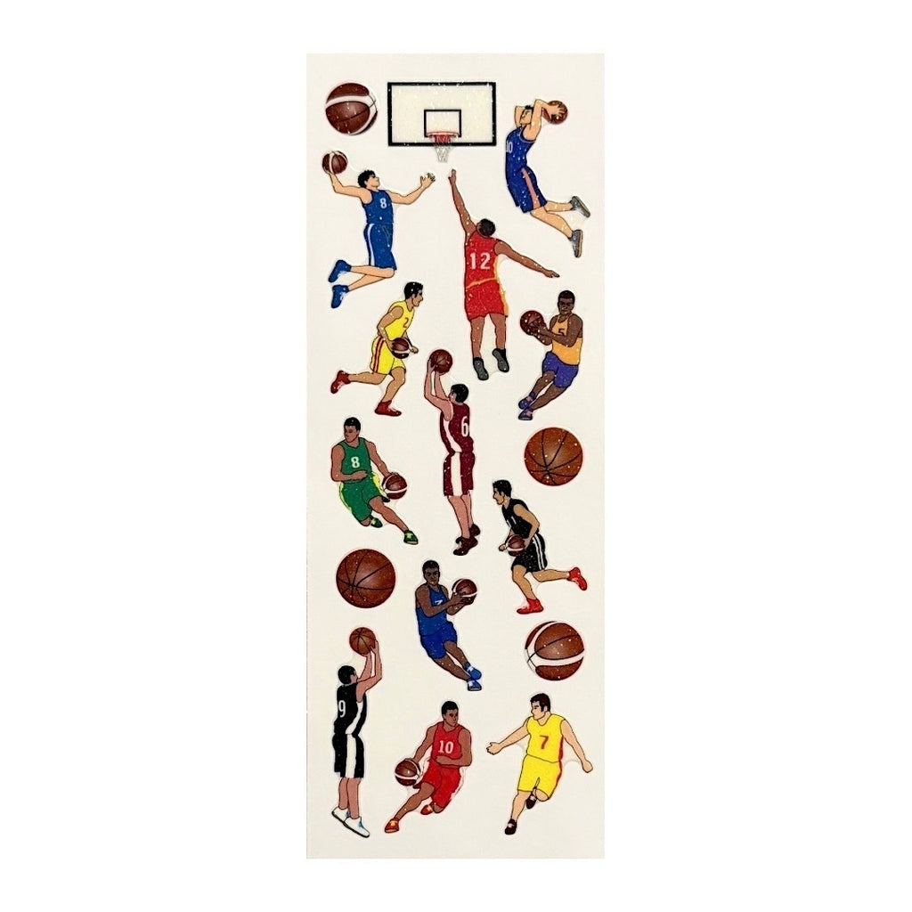 Glitter Basketball Stickers