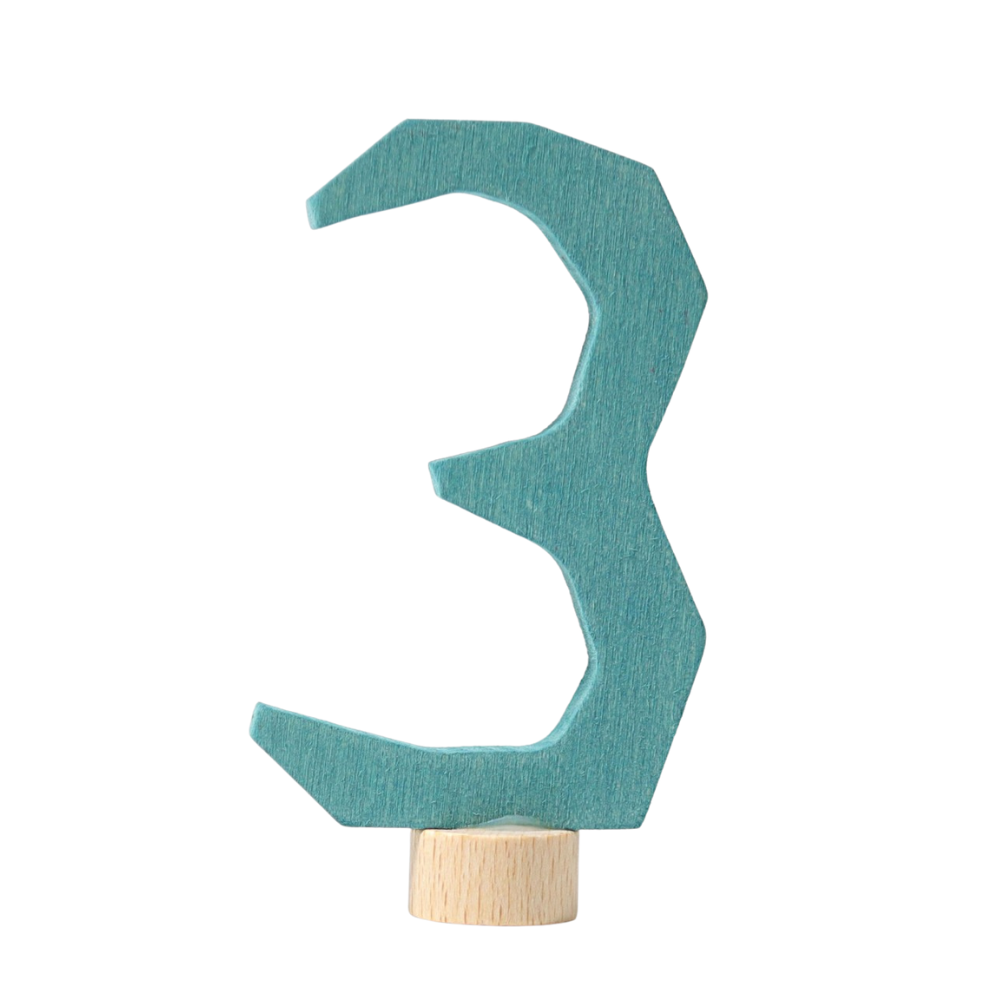 Grimm's Number 3 Figurine · Teal