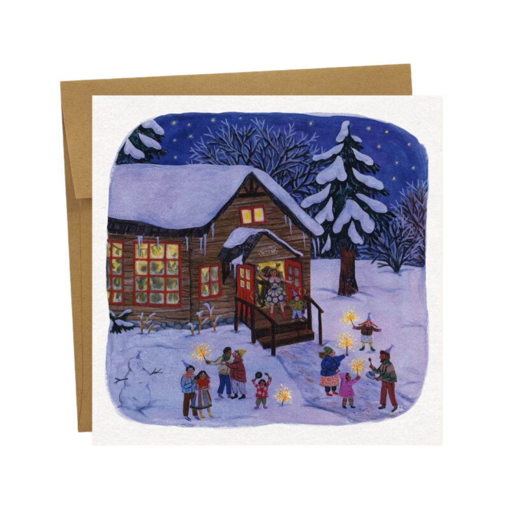 Phoebe Wahl New Year at the Grange Greeting Card
