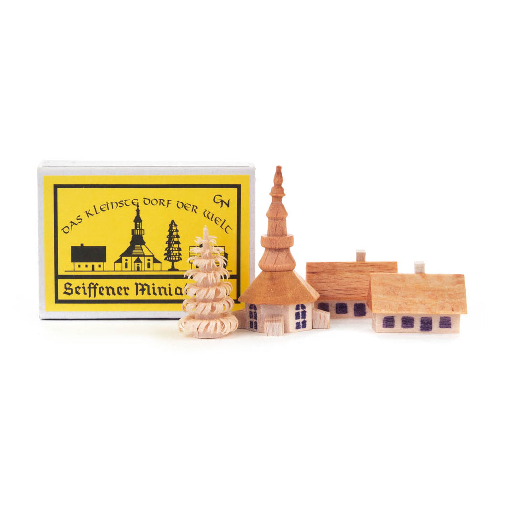 Miniature Wooden Village in Matchbox