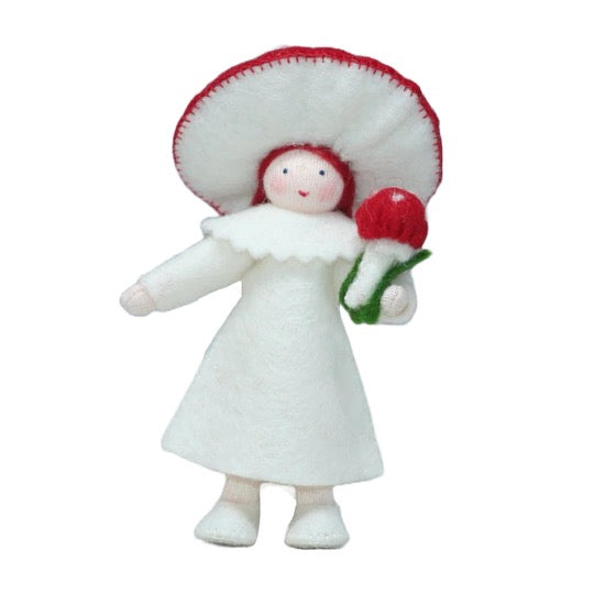 Red Mushroom Family with White Skin • Sold Individually