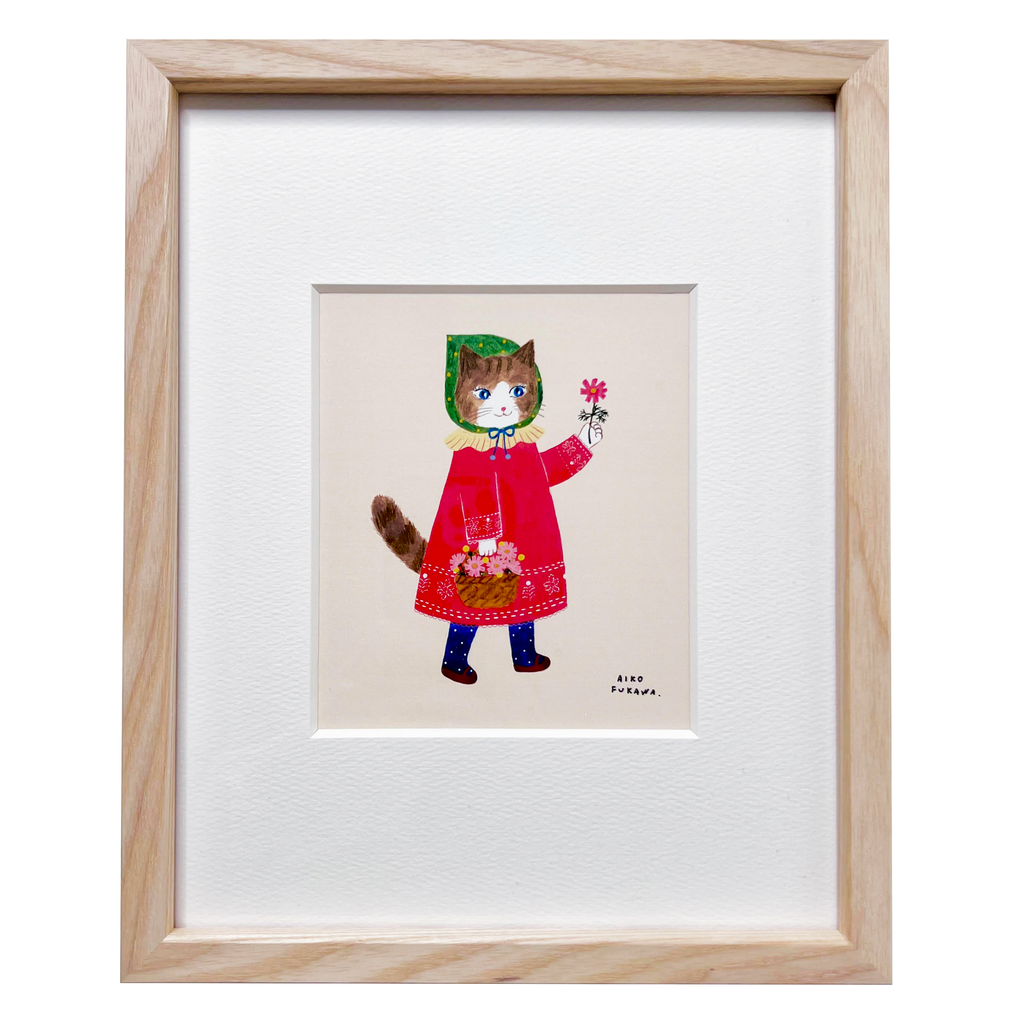 Aiko Fukawa Framed Print · Cat Flower Basket