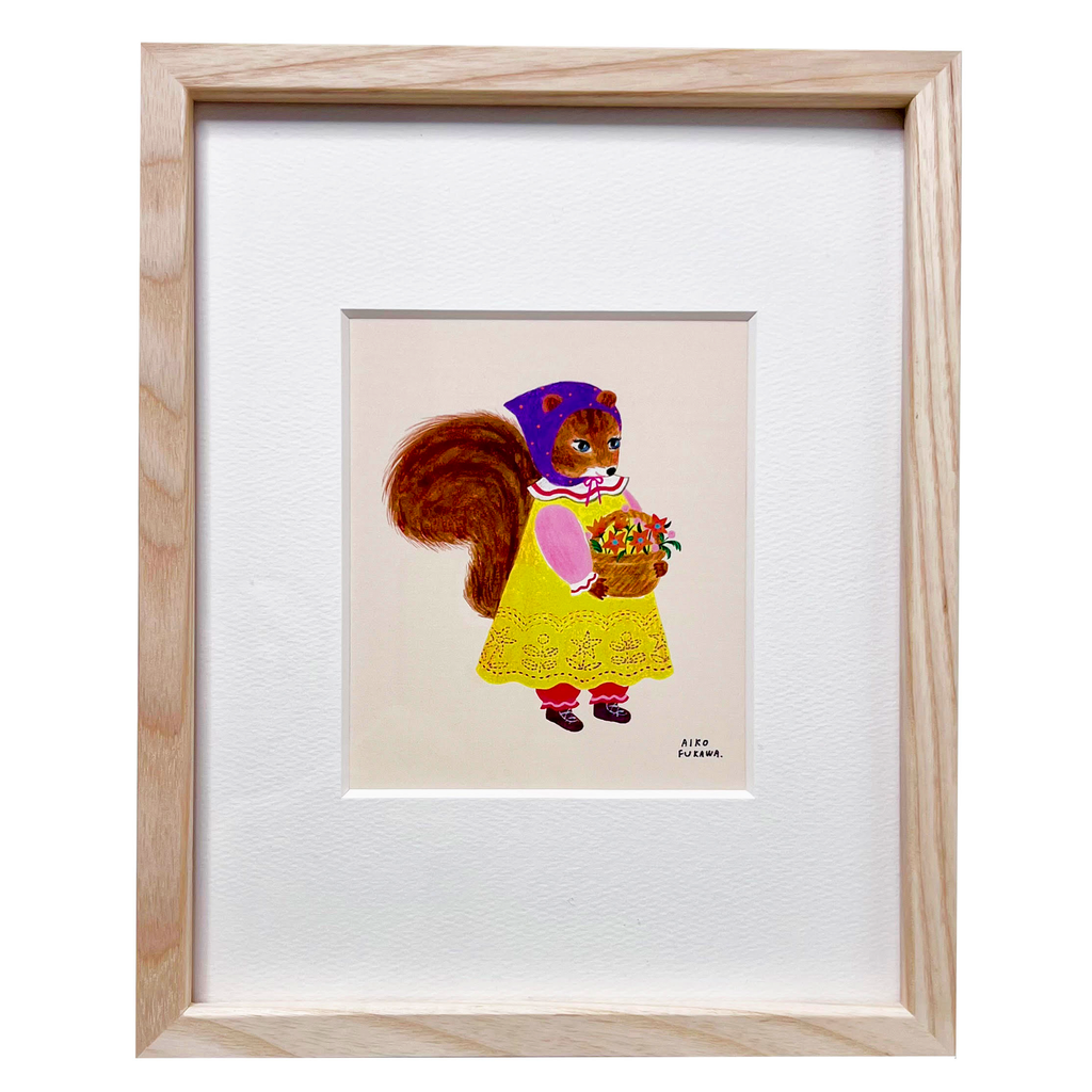 Aiko Fukawa Framed Print · Squirrel Flower Basket