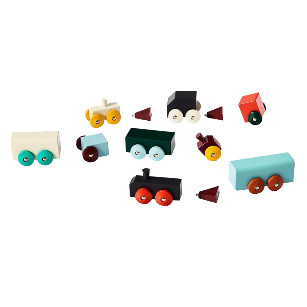 Areaware Hovers Wooden Building Trains Set