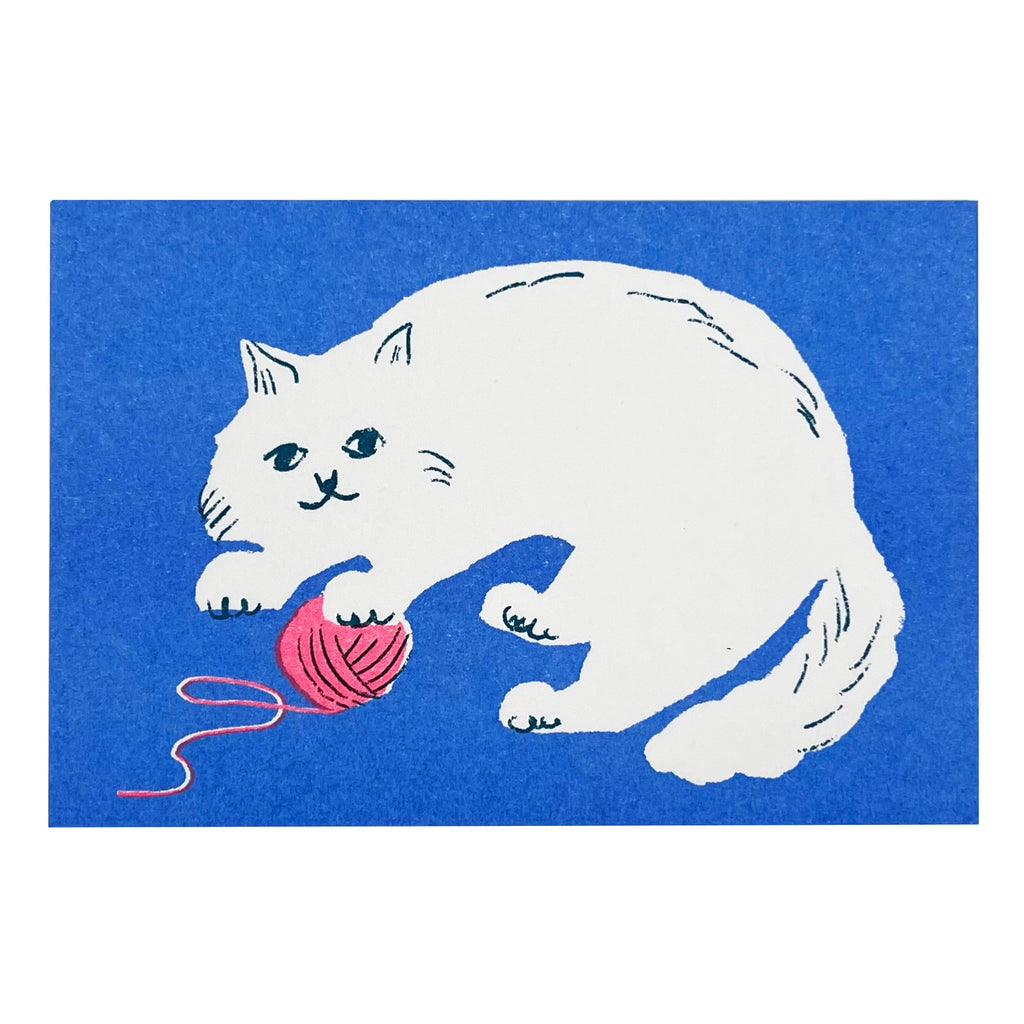 Cat and Ball of Yarn Postcard