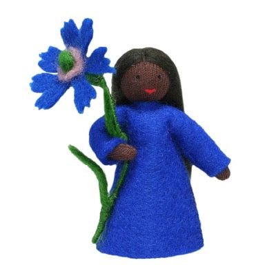 Cornflower Fairy Holding Flower · Black