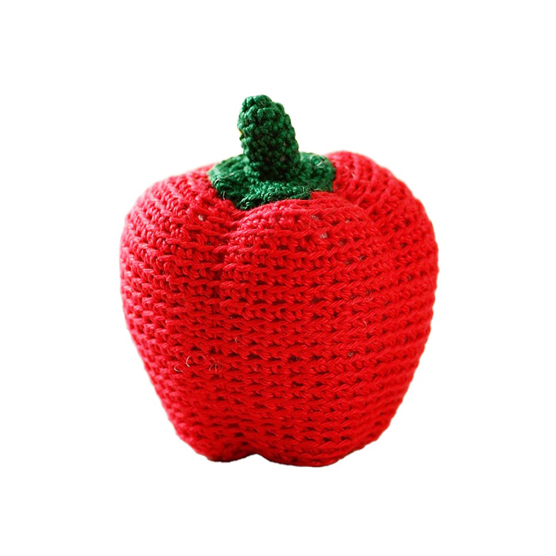 Crocheted Red Bell Pepper