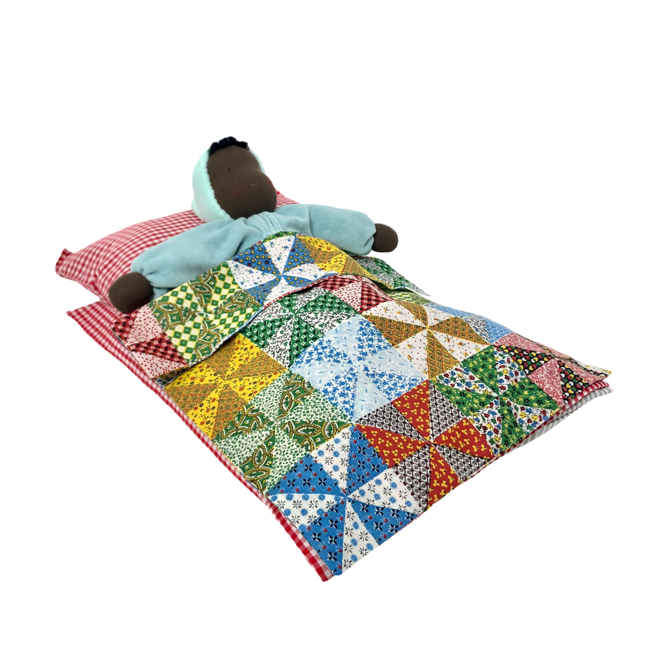 Doll Sized Bedding Set · Triangle Patchwork