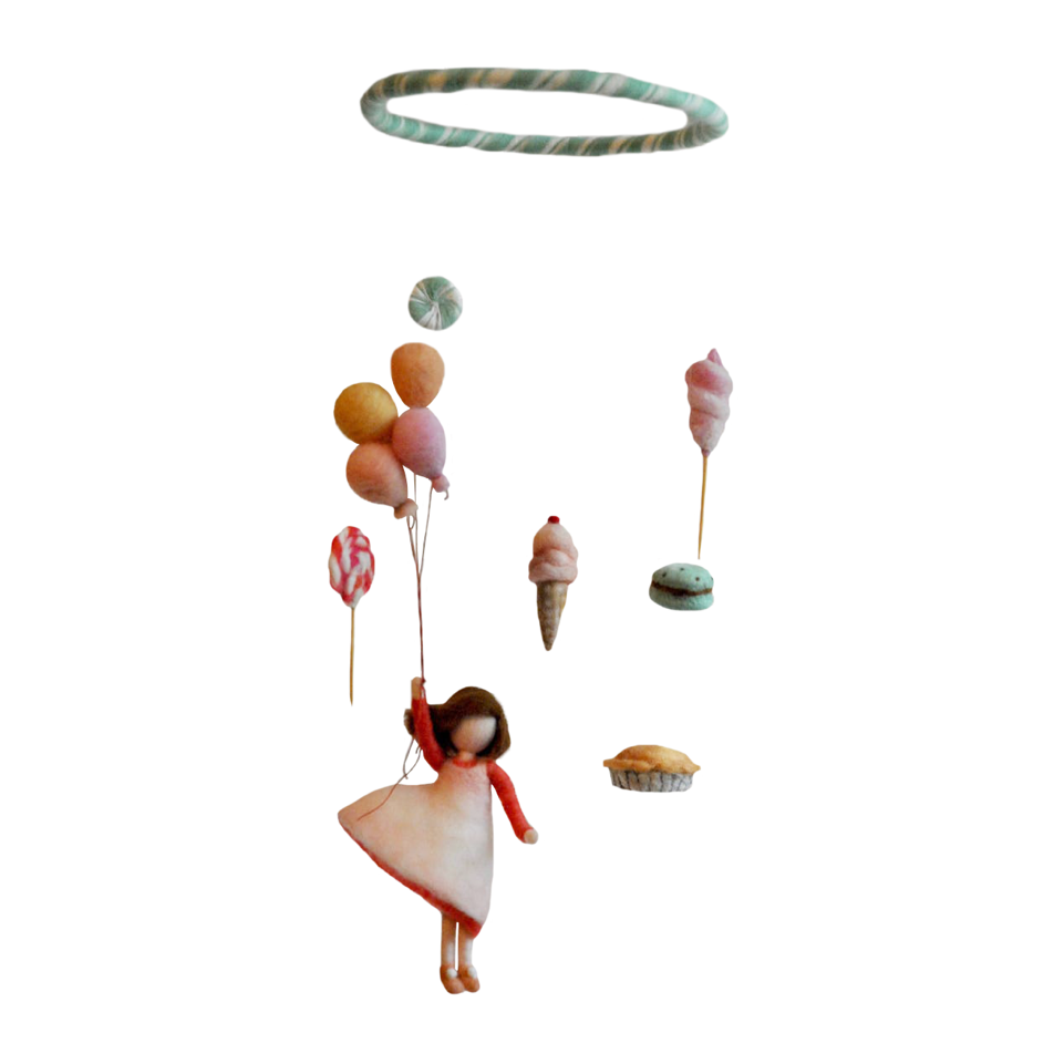 Felted Sweet Treats Mobile · White