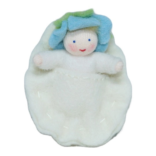 Flower Baby with Swaddle Sack · Blue Cap