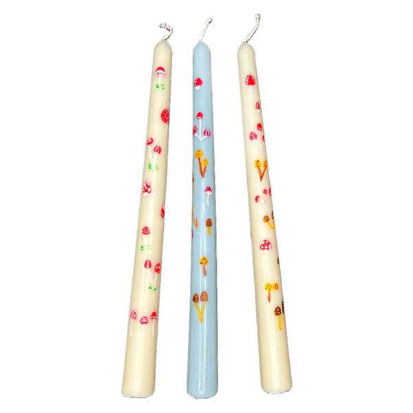 Handpainted Mushroom Candles · Multiple Styles