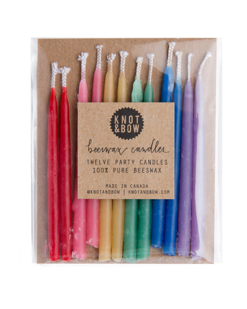 Knot & Bow 12 Piece Multicolored Beeswax Candle Set