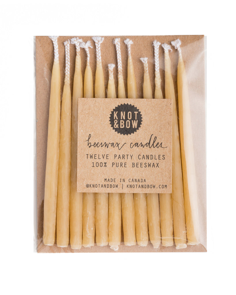 Knot & Bow 12 Piece Natural Beeswax Candle Set