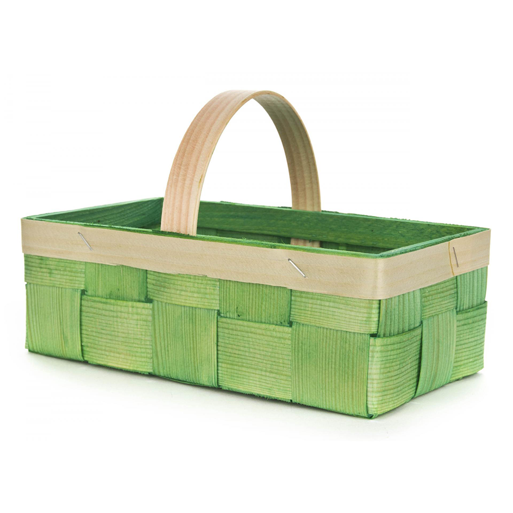 Woven Easter Basket · Green Rectangle