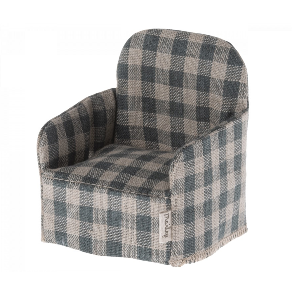 Maileg Green Gingham Miniature Mouse Chair