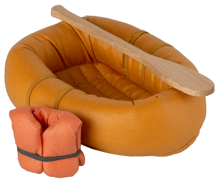 Maileg Mini Rubber Boat with Life Vest and Paddle