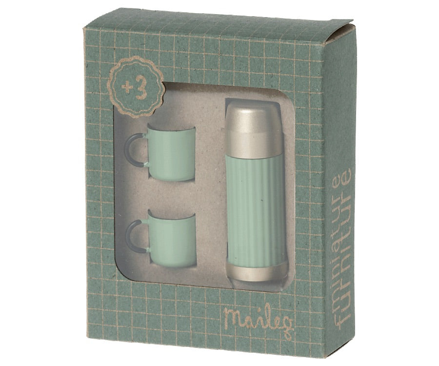 Maileg Mini Mint Thermos and Cup Set