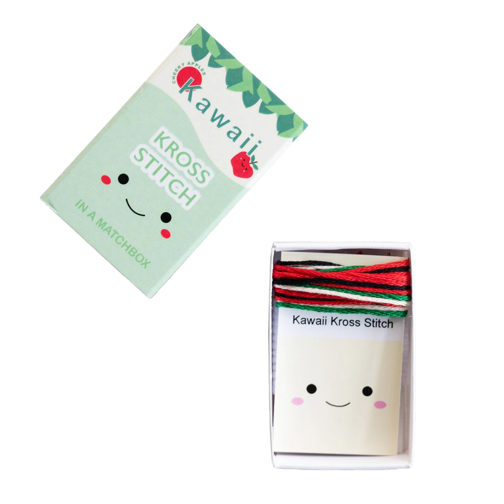 Mini Cross Stitch Kit In A Matchbox · Apple