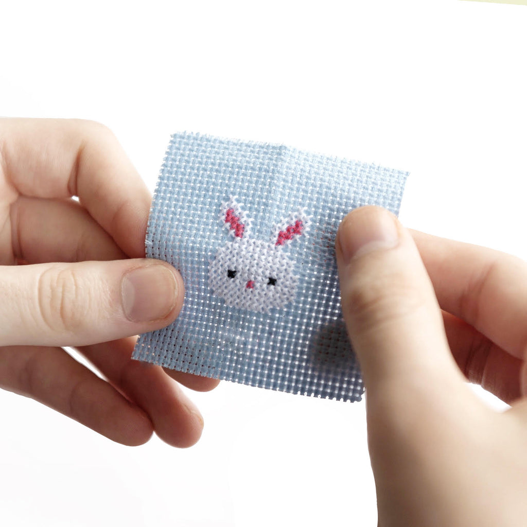Mini Cross Stitch Kit In A Matchbox · Bunny