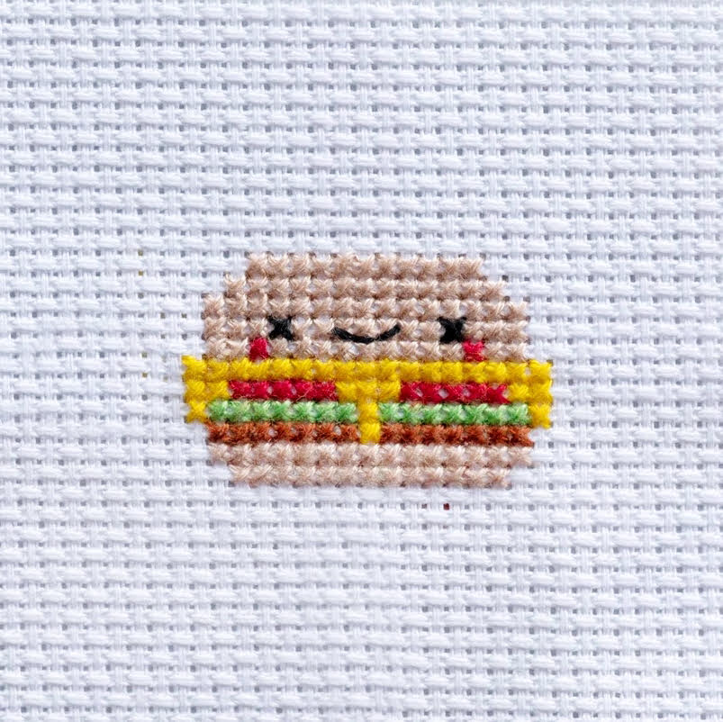 Mini Cross Stitch Kit In A Matchbox · Burger
