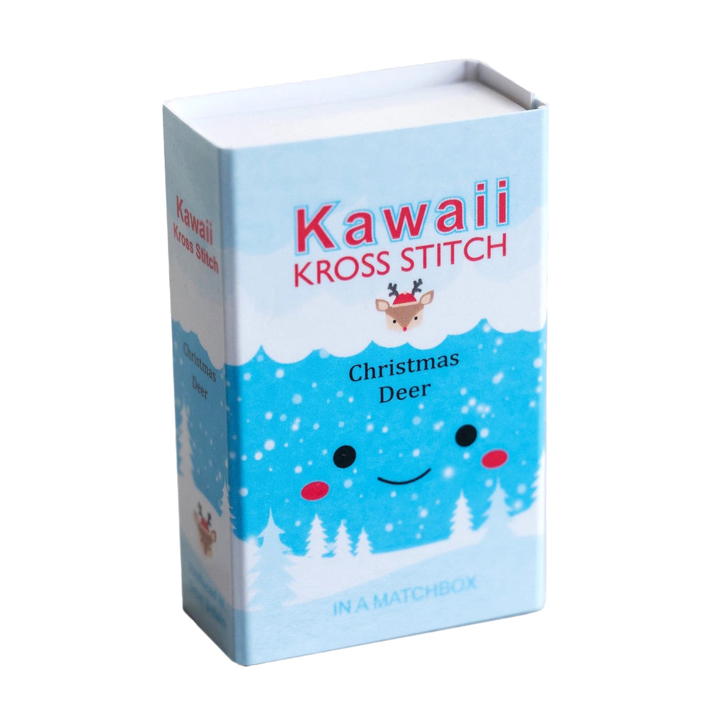 Mini Cross Stitch Kit In A Matchbox · Festive Reindeer