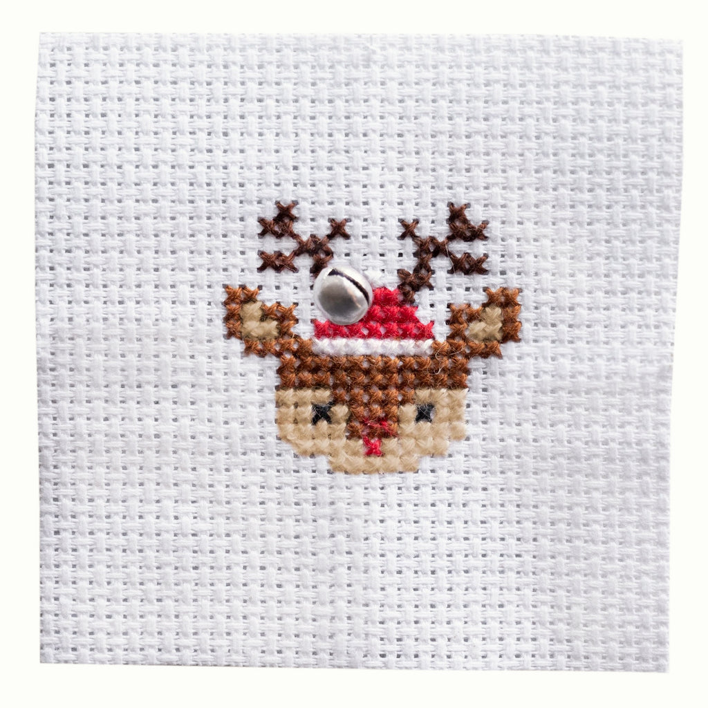 Mini Cross Stitch Kit In A Matchbox · Festive Reindeer