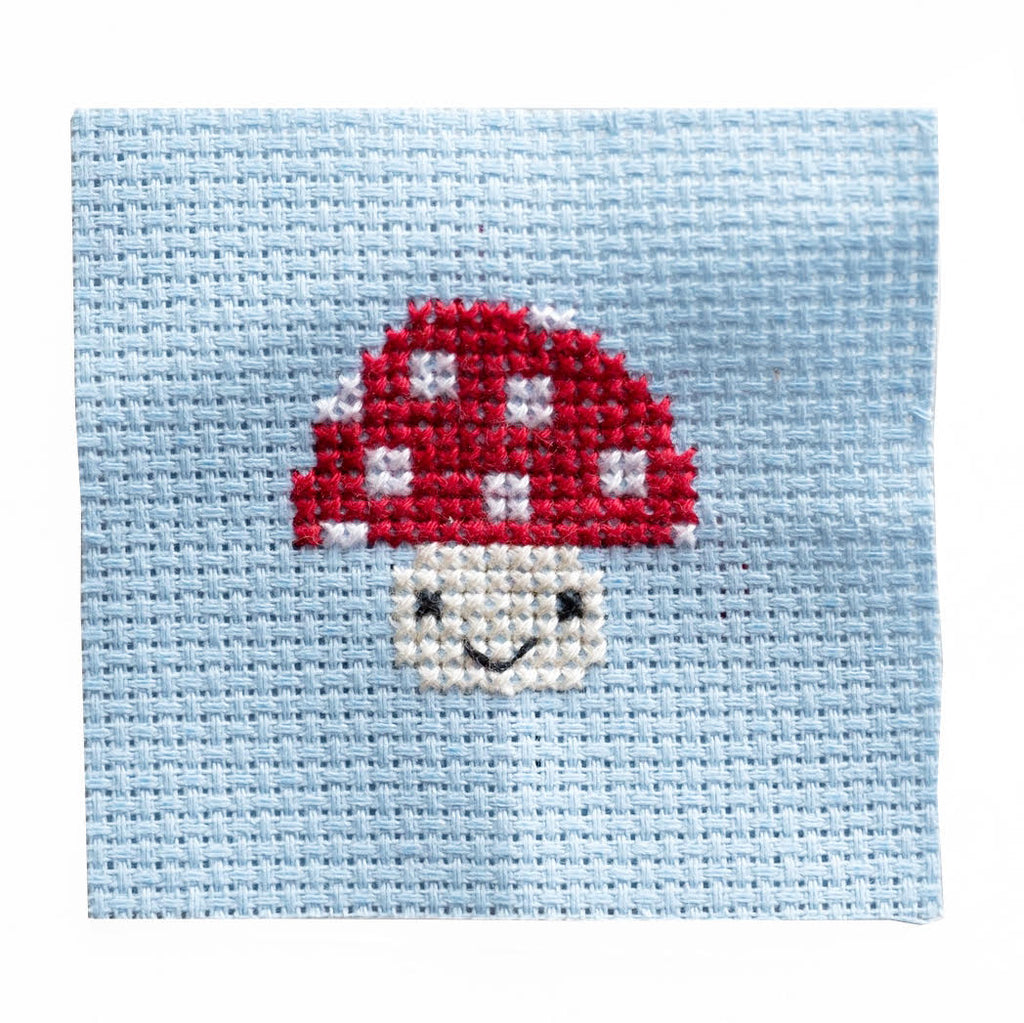 Mini Cross Stitch Kit In A Matchbox · Mushroom