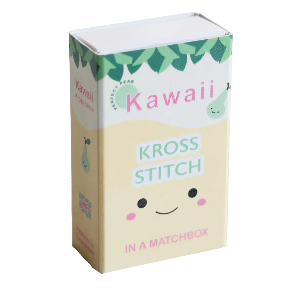 Mini Cross Stitch Kit In A Matchbox · Pear