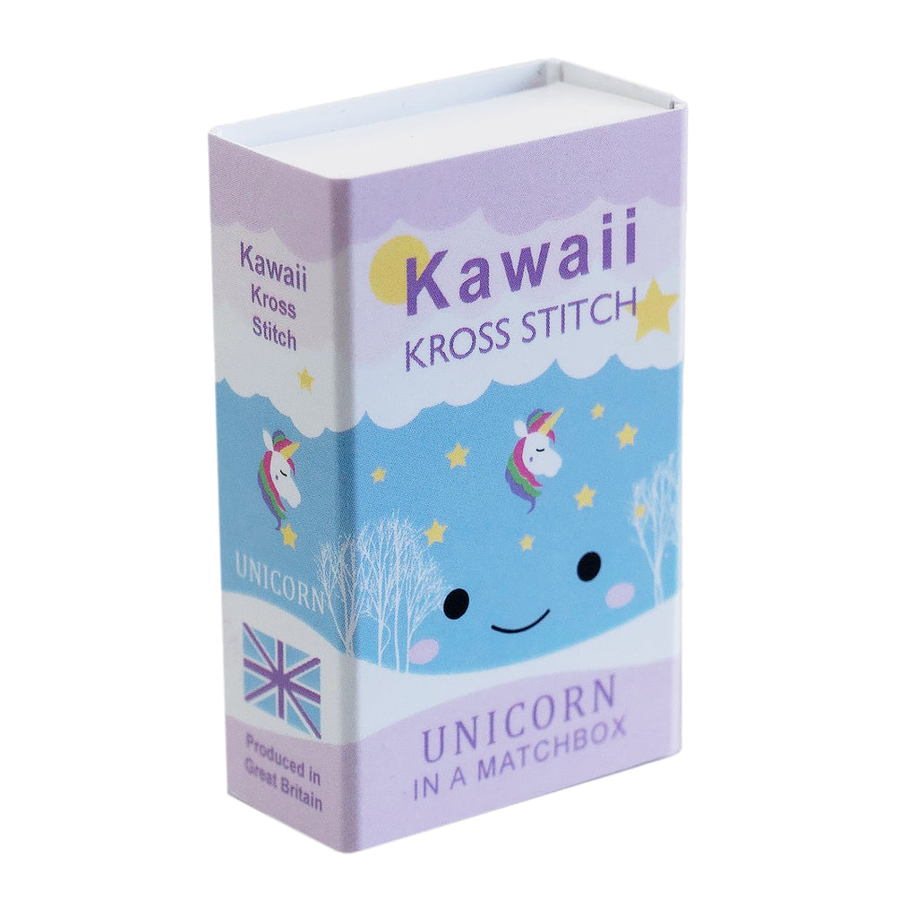 Mini Cross Stitch Kit In A Matchbox · Unicorn