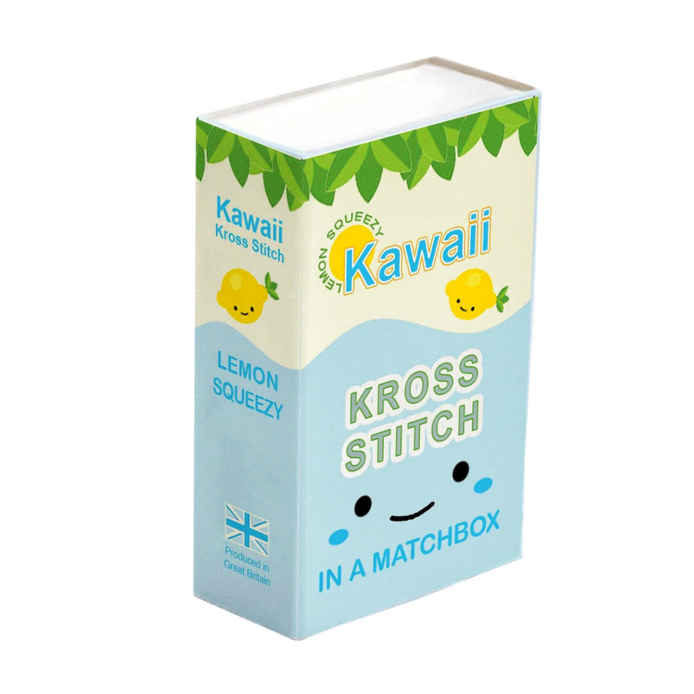 Mini Cross Stitch Kit In A Matchbox · Lemon