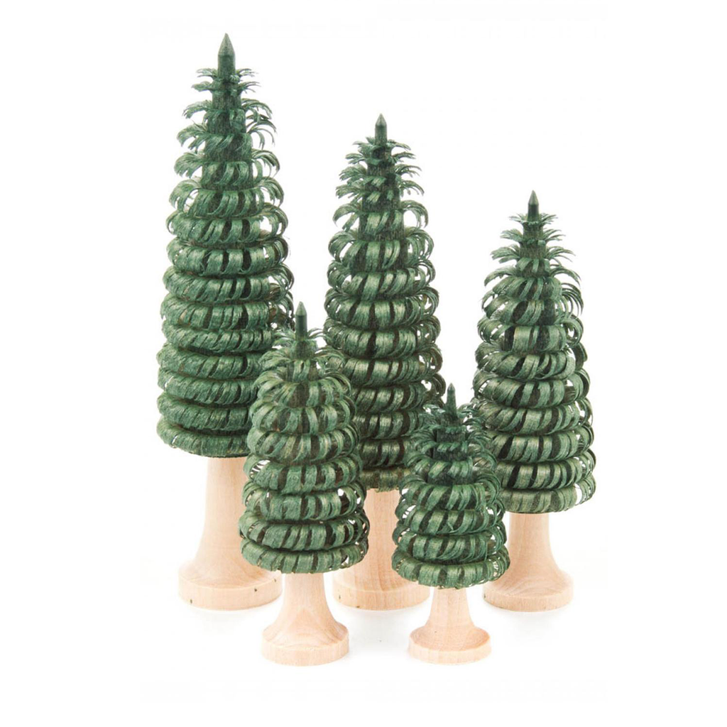Miniature Shaved Wood Tree Set