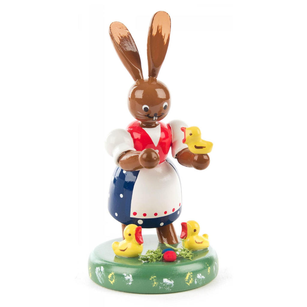 Mother Rabbit and Chicks Decorative Figurine