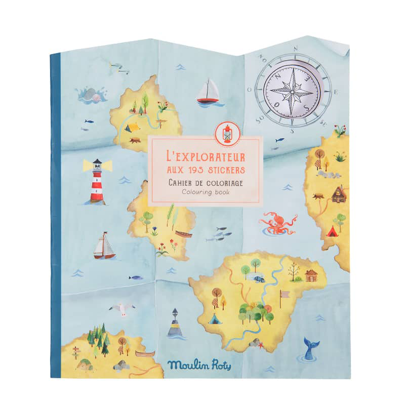Moulin Roty Explorer Themed Coloring and Sticker Book