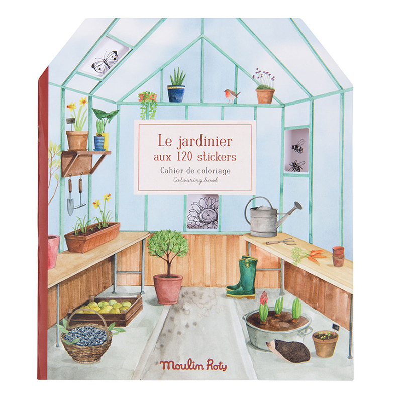 Moulin Roty Garden Themed Coloring and Sticker Book