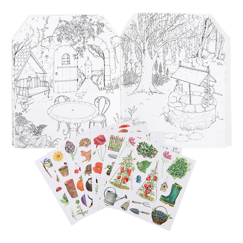 Moulin Roty Garden Themed Coloring and Sticker Book