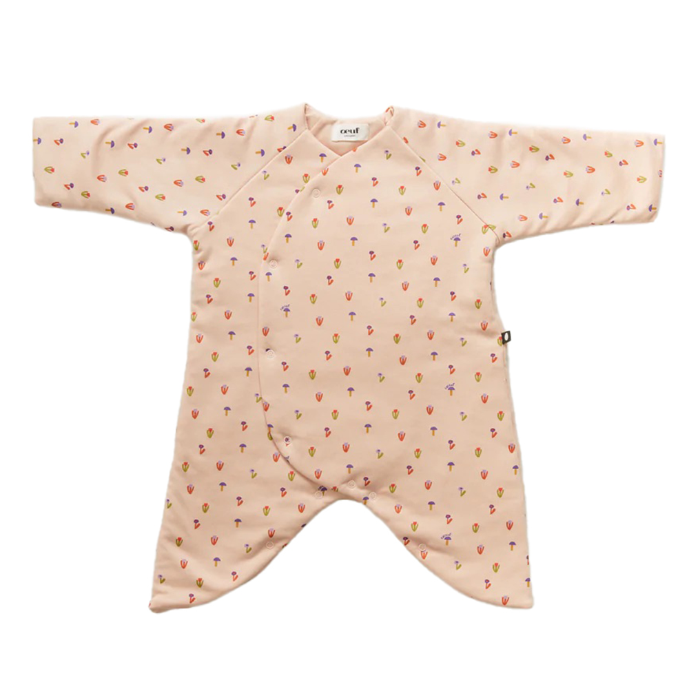 Oeuf Puffy Flower Print Kimono Jumper · Silver Peony