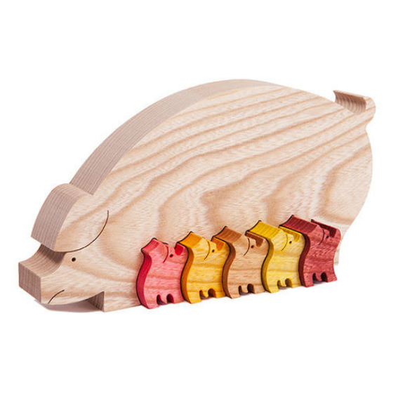 Wooden Pig Puzzle 