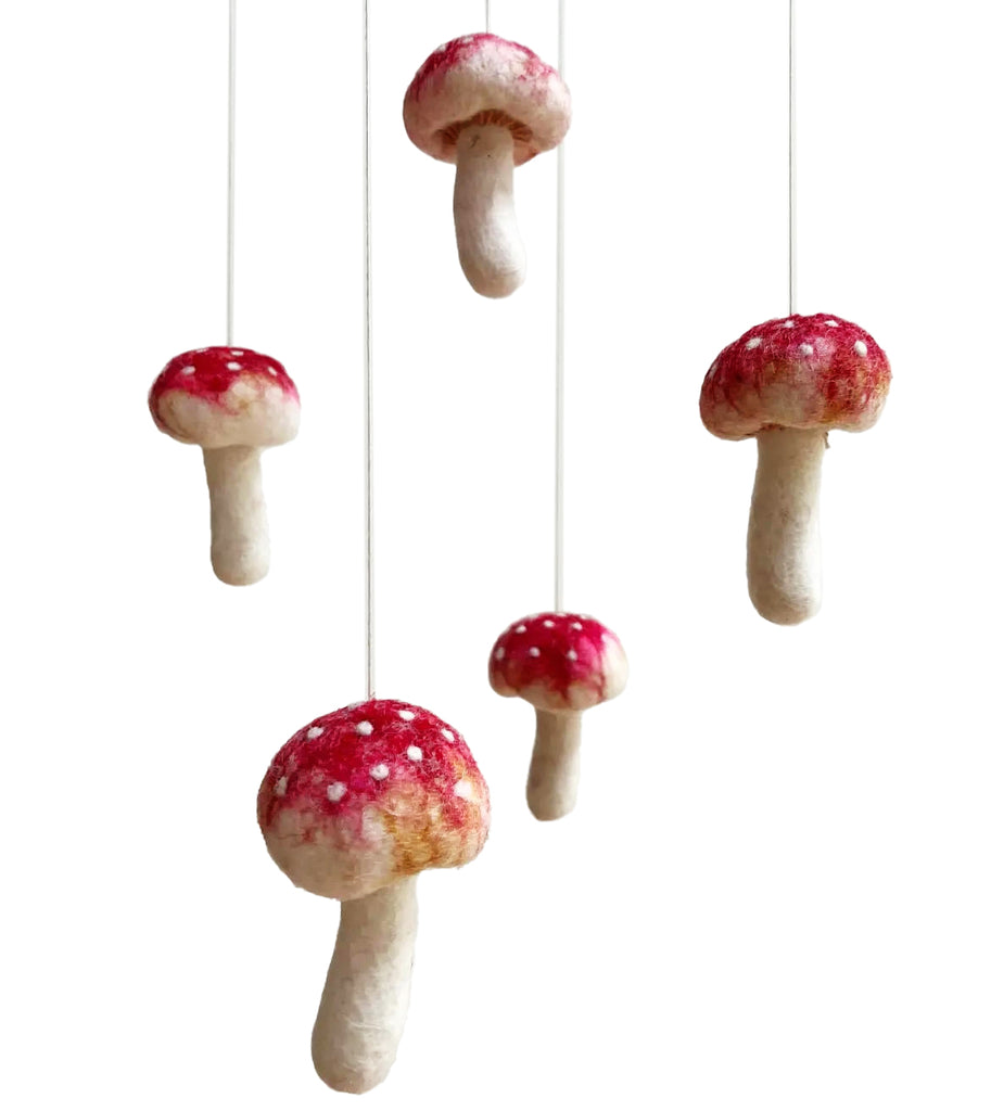 Petit Felts Decorative Mobile · Mushrooms