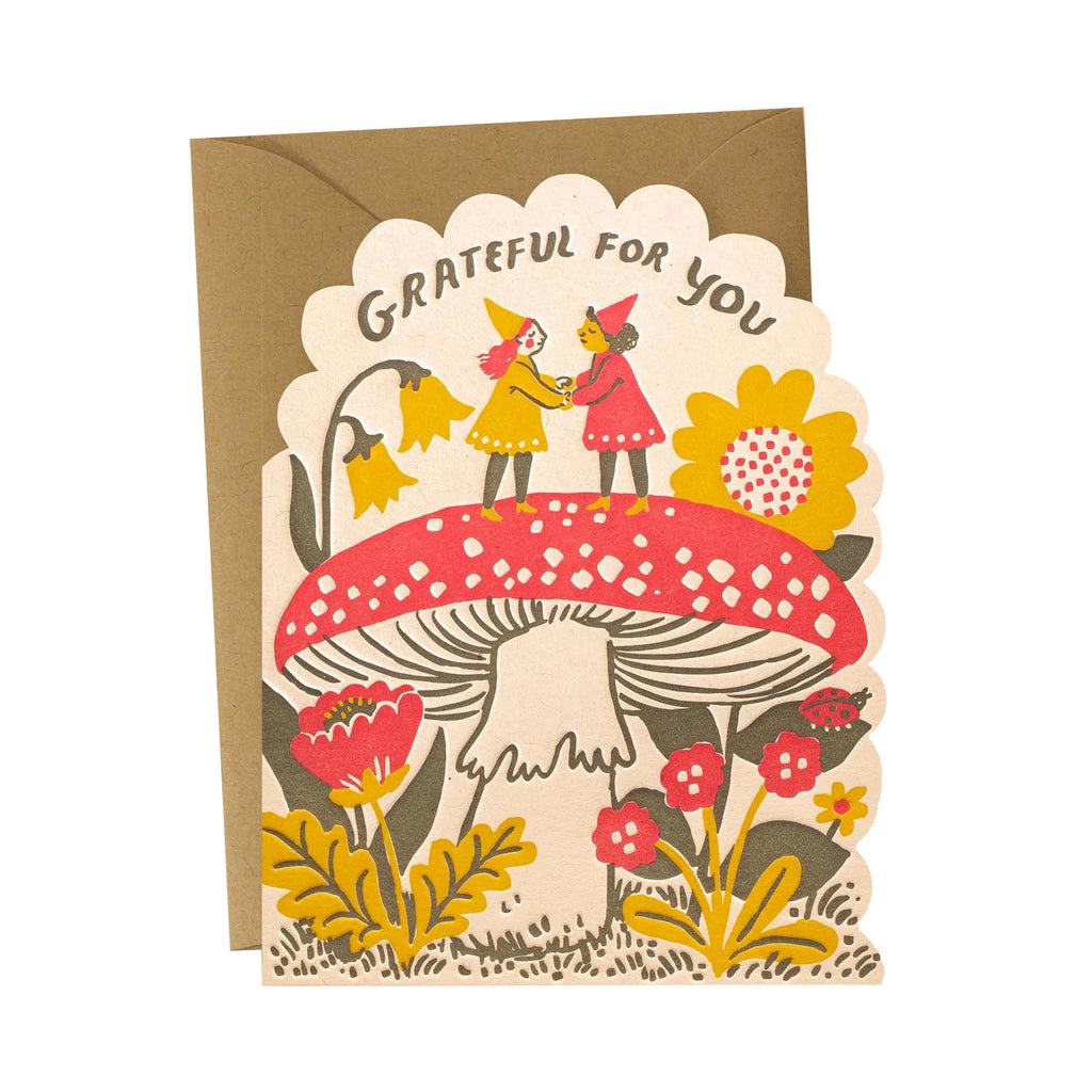 Phoebe Wahl Grateful Gnome Greeting Card