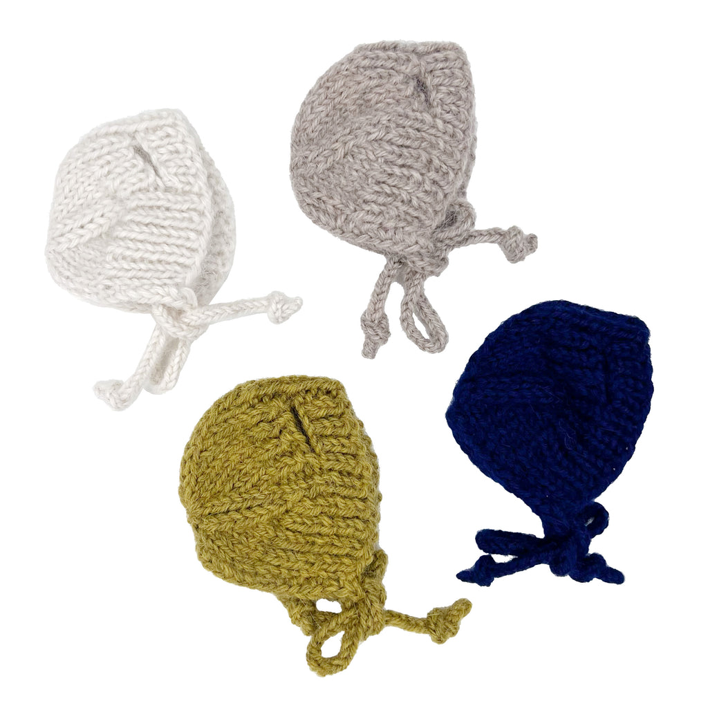 Tiny Alpaca Knit Bonnets for Polka Dot Club Animals· Multiple Colors and Sizes