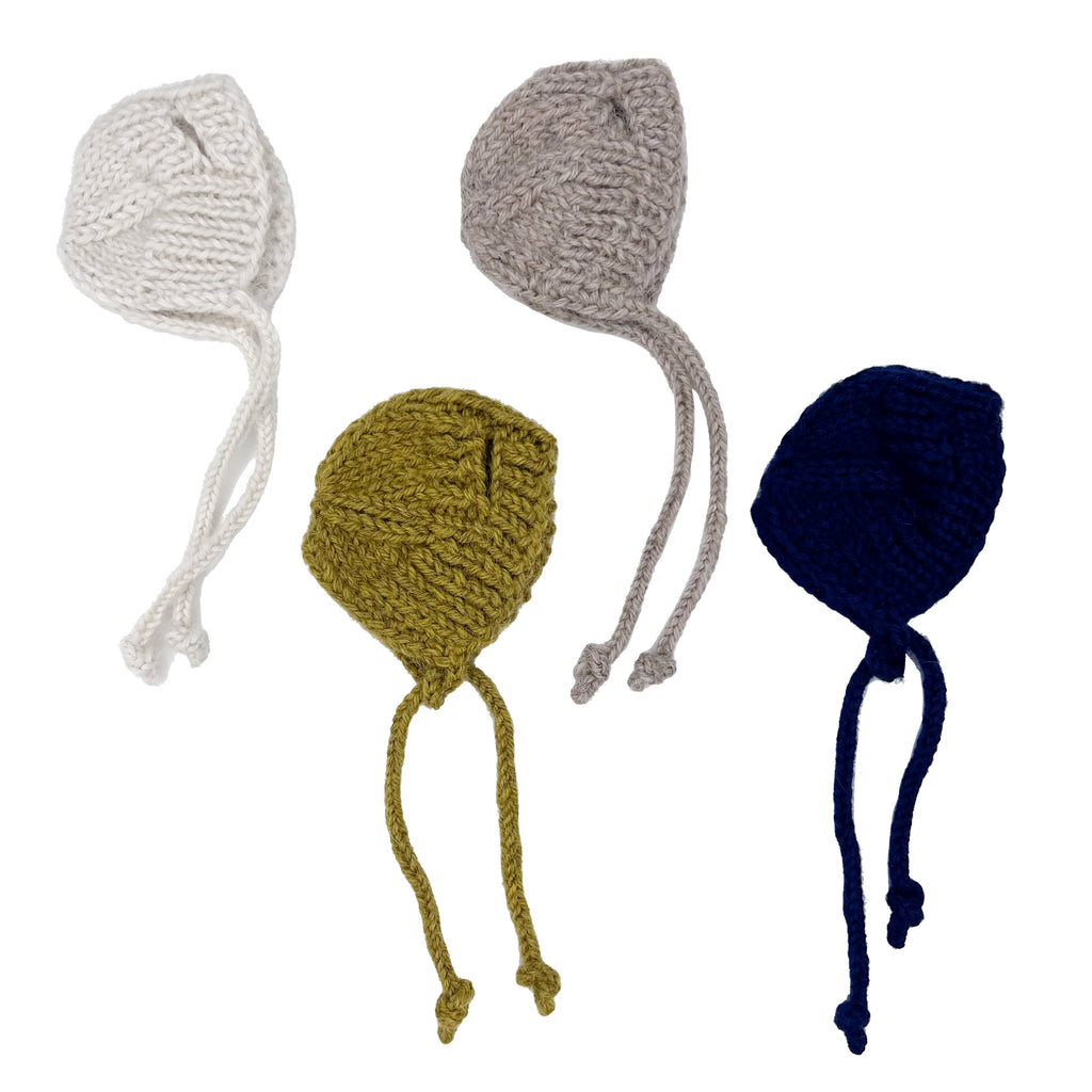 Tiny Alpaca Knit Bonnets for Polka Dot Club Animals· Multiple Colors and Sizes