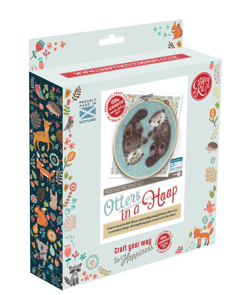 The Crafty Kit Company Hoop Needle Felt Kit · Otter Friends