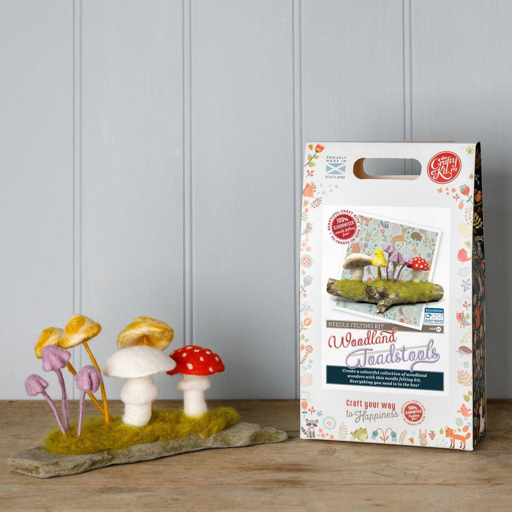 The Crafty Kit Company Woodland Toadstools Needle Felt Kit