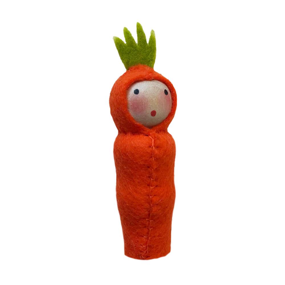 Carrot Peg Doll · White